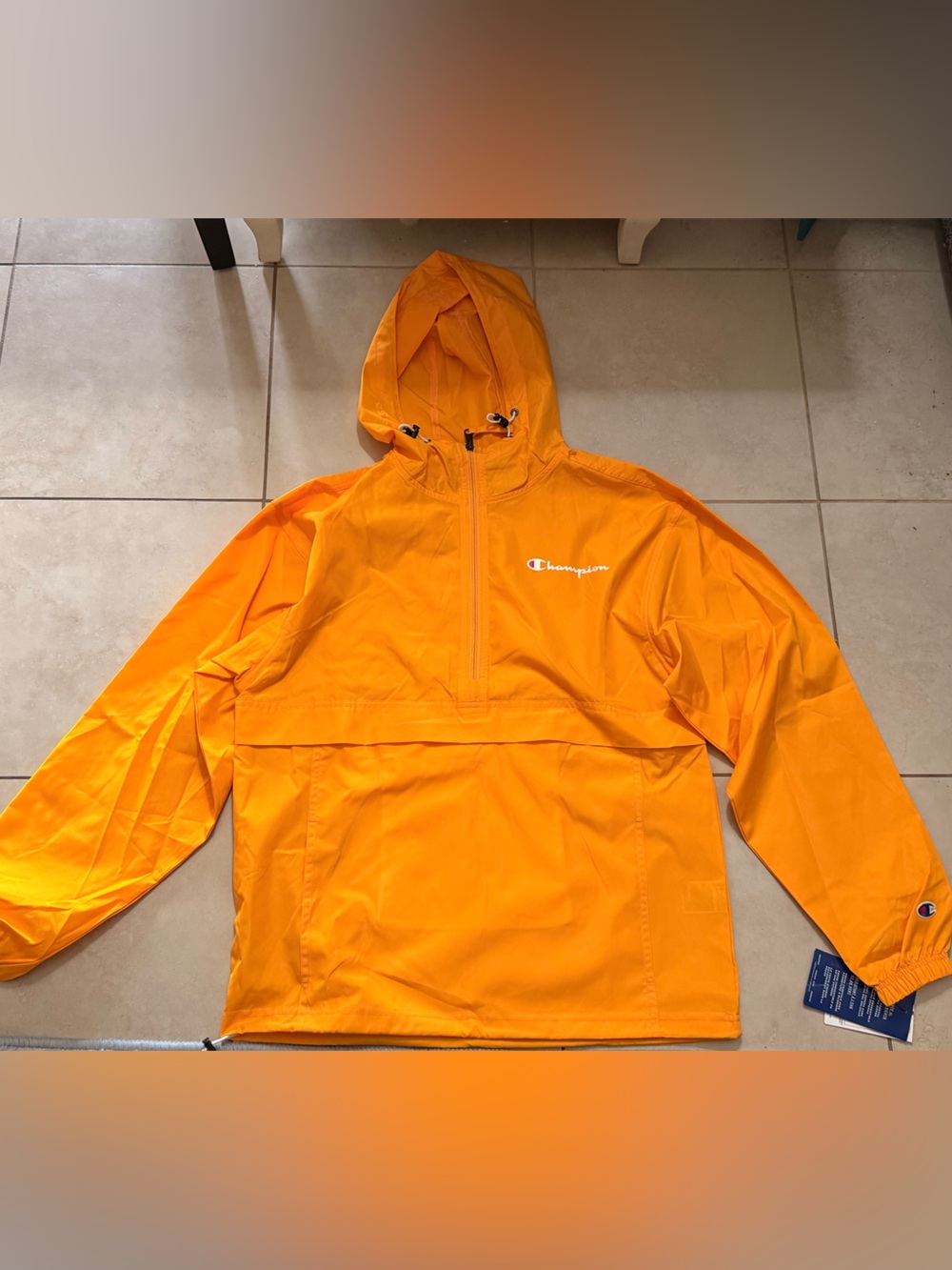 Champion Orange Hooded Pullover Anorak